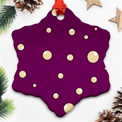 Purple And Yellow Bubbles Snowflake Ornament (2-side)