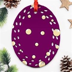 Purple And Yellow Bubbles Ornament (oval Filigree) 