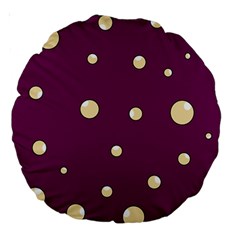 Purple And Yellow Bubbles Large 18  Premium Round Cushions