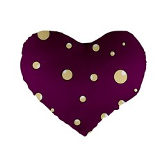 Purple And Yellow Bubbles Standard 16  Premium Flano Heart Shape Cushions