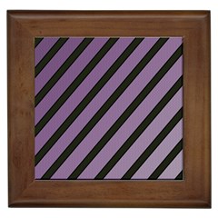 Purple Elegant Lines Framed Tiles