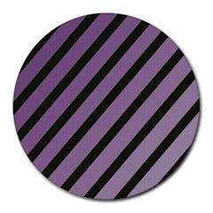 Purple Elegant Lines Round Mousepads by Valentinaart