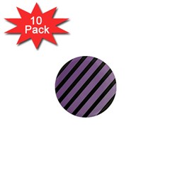 Purple Elegant Lines 1  Mini Magnet (10 Pack) 