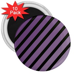 Purple Elegant Lines 3  Magnets (10 Pack) 