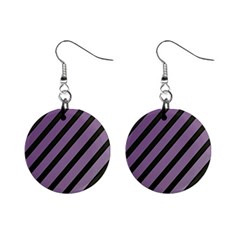 Purple Elegant Lines Mini Button Earrings by Valentinaart