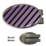 Purple elegant lines Money Clips (Oval)  Front