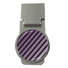 Purple Elegant Lines Money Clips (round)  by Valentinaart