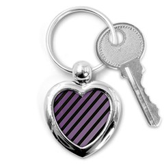 Purple Elegant Lines Key Chains (heart) 