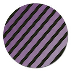 Purple Elegant Lines Magnet 5  (round)