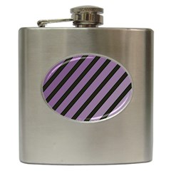 Purple Elegant Lines Hip Flask (6 Oz)