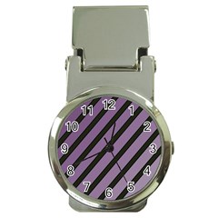 Purple Elegant Lines Money Clip Watches