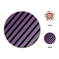 Purple Elegant Lines Playing Cards (round) 