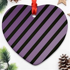 Purple Elegant Lines Heart Ornament (2 Sides)