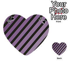 Purple Elegant Lines Playing Cards 54 (heart)  by Valentinaart