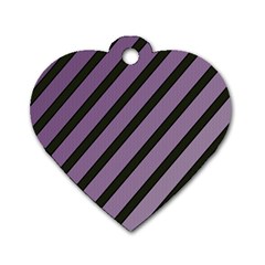 Purple Elegant Lines Dog Tag Heart (one Side)