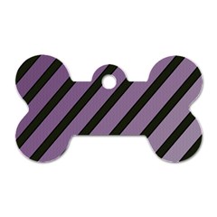 Purple Elegant Lines Dog Tag Bone (two Sides) by Valentinaart