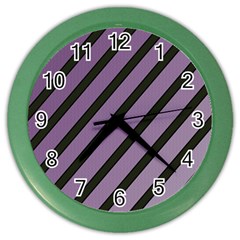 Purple Elegant Lines Color Wall Clocks by Valentinaart