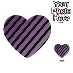 Purple Elegant Lines Multi-purpose Cards (heart)  by Valentinaart