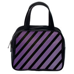 Purple Elegant Lines Classic Handbags (one Side)