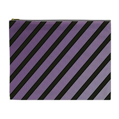 Purple Elegant Lines Cosmetic Bag (xl) by Valentinaart