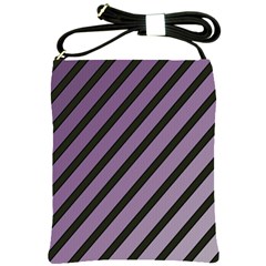 Purple Elegant Lines Shoulder Sling Bags by Valentinaart