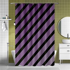 Purple Elegant Lines Shower Curtain 48  X 72  (small) 