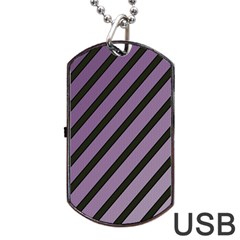 Purple Elegant Lines Dog Tag Usb Flash (one Side) by Valentinaart