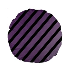 Purple Elegant Lines Standard 15  Premium Round Cushions