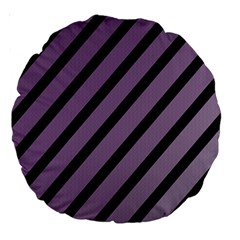 Purple Elegant Lines Large 18  Premium Round Cushions