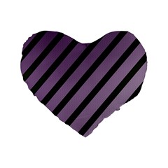 Purple Elegant Lines Standard 16  Premium Heart Shape Cushions