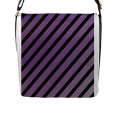 Purple Elegant Lines Flap Messenger Bag (l) 