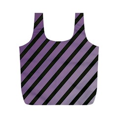 Purple Elegant Lines Full Print Recycle Bags (m)  by Valentinaart