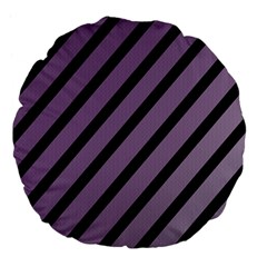 Purple Elegant Lines Large 18  Premium Flano Round Cushions