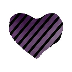 Purple Elegant Lines Standard 16  Premium Flano Heart Shape Cushions