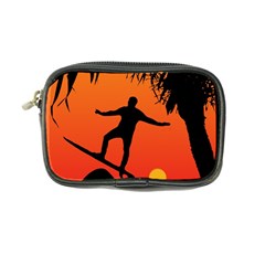 Man Surfing At Sunset Graphic Illustration Coin Purse