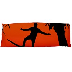 Man Surfing At Sunset Graphic Illustration Body Pillow Case (dakimakura)