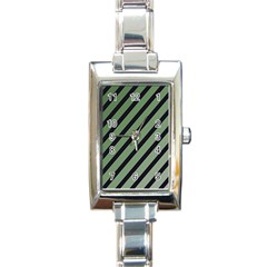 Green Elegant Lines Rectangle Italian Charm Watch by Valentinaart