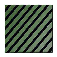 Green Elegant Lines Tile Coasters