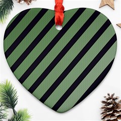 Green Elegant Lines Ornament (heart)  by Valentinaart