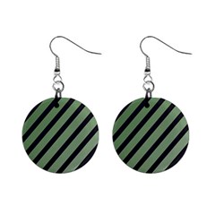 Green Elegant Lines Mini Button Earrings by Valentinaart