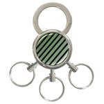 Green elegant lines 3-Ring Key Chains Front