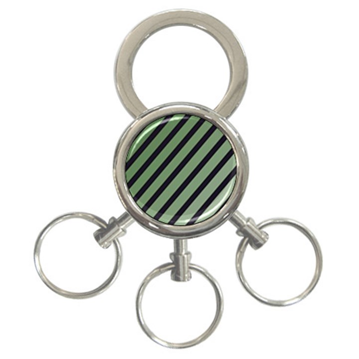 Green elegant lines 3-Ring Key Chains