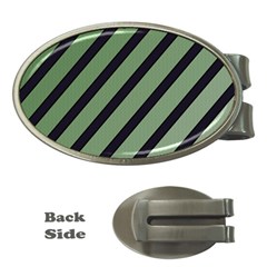 Green Elegant Lines Money Clips (oval) 