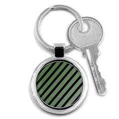 Green Elegant Lines Key Chains (round) 