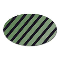 Green Elegant Lines Oval Magnet by Valentinaart