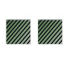 Green Elegant Lines Cufflinks (square)