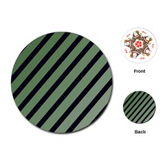 Green Elegant Lines Playing Cards (round) 