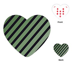 Green Elegant Lines Playing Cards (heart)  by Valentinaart