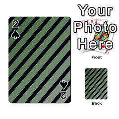 Green Elegant Lines Playing Cards 54 Designs  by Valentinaart