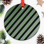 Green elegant lines Round Ornament (Two Sides)  Front